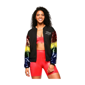 Zumba Bomber Jacket With Sequin Sleeves (Special Order Zumba Bomber Jacket With Sequin Sleeves (Special Order