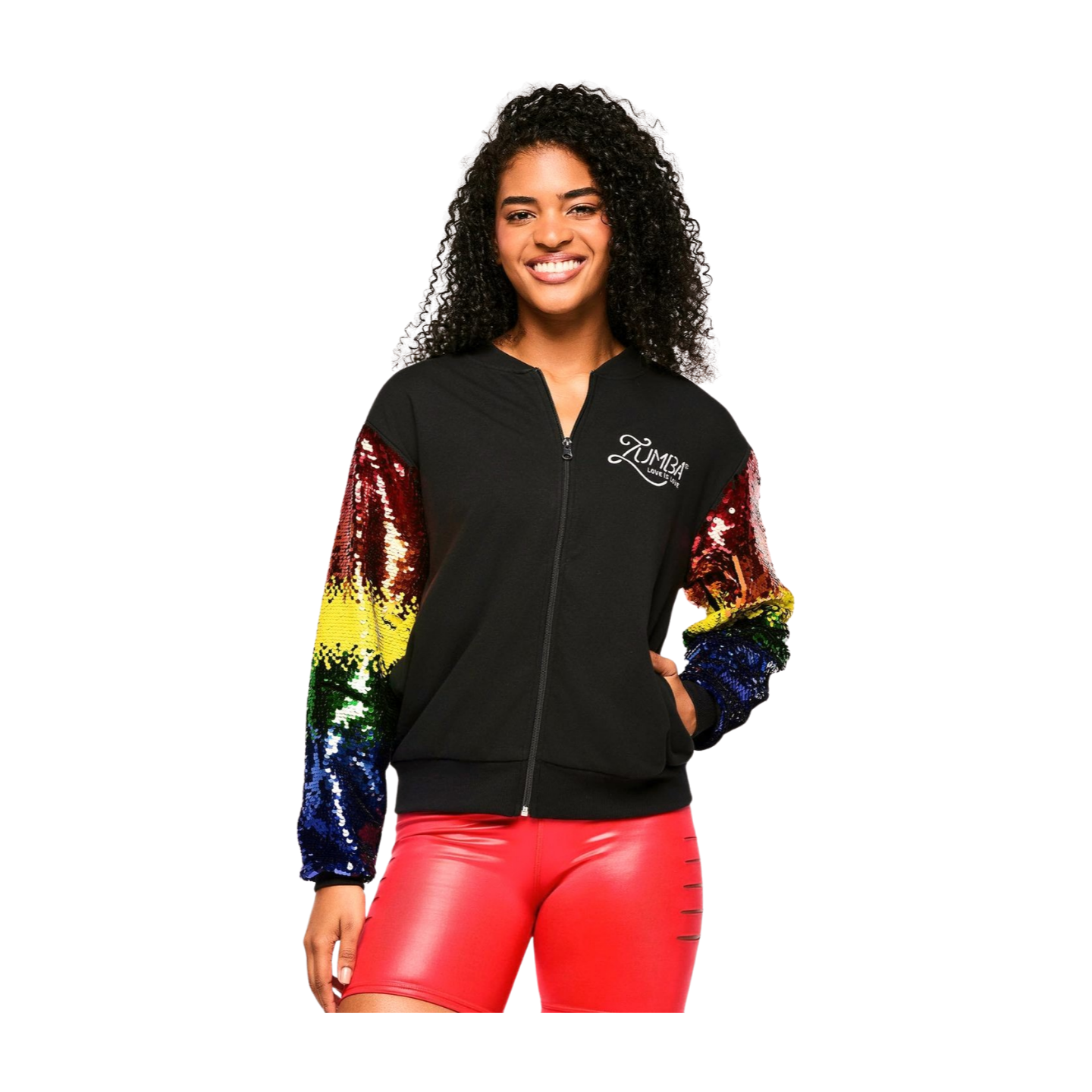 Zumba Bomber Jacket With Sequin Sleeves (Pre-Order)