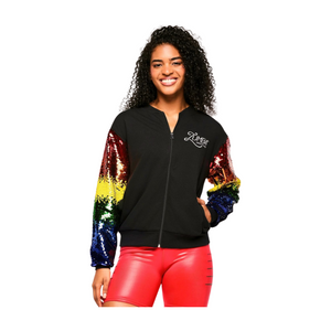 Zumba Bomber Jacket With Sequin Sleeves (Pre-Order)