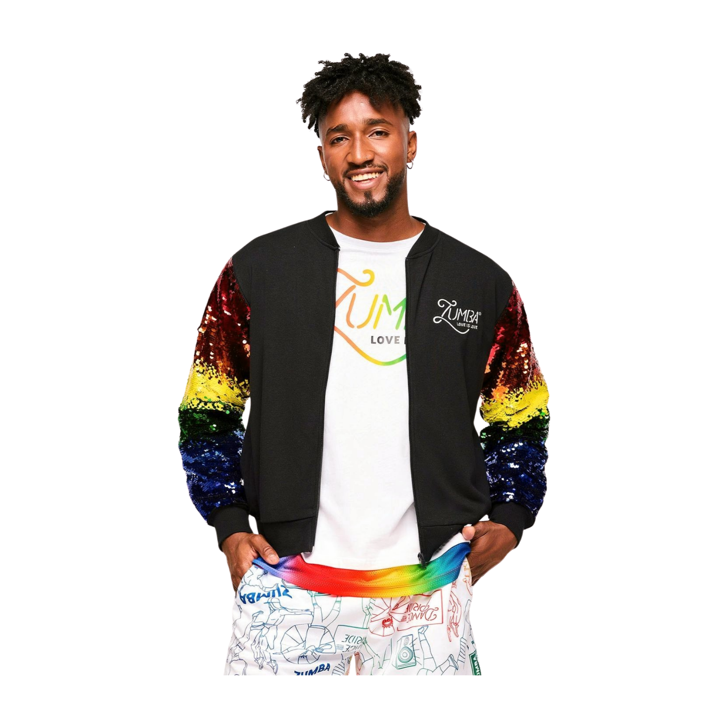 Zumba Bomber Jacket With Sequin Sleeves (Pre-Order)