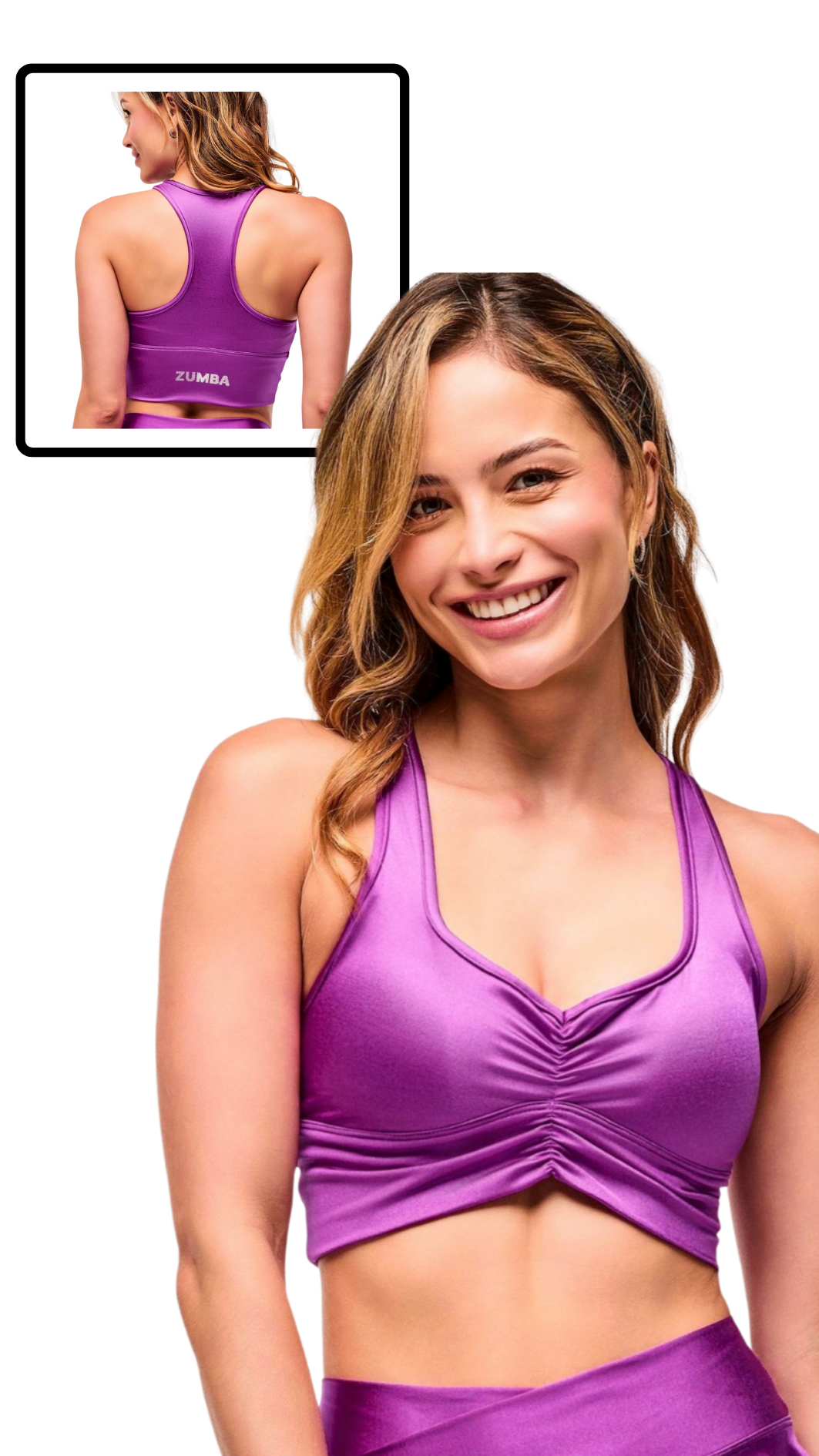 Zumba Libre Shiny Ruched Longline Bra