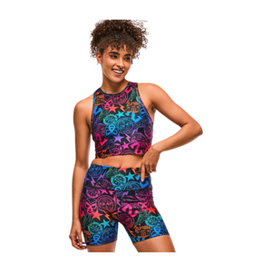 Zumba Libre High Neck Crop Tank With Back Details (Pre-Order)