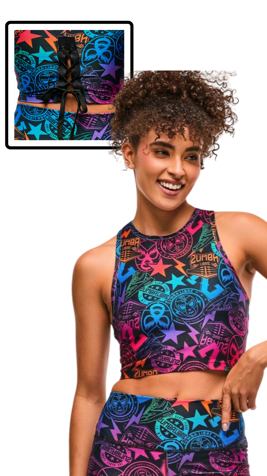 Zumba Libre High Neck Crop Tank With Back Details (Pre-Order)