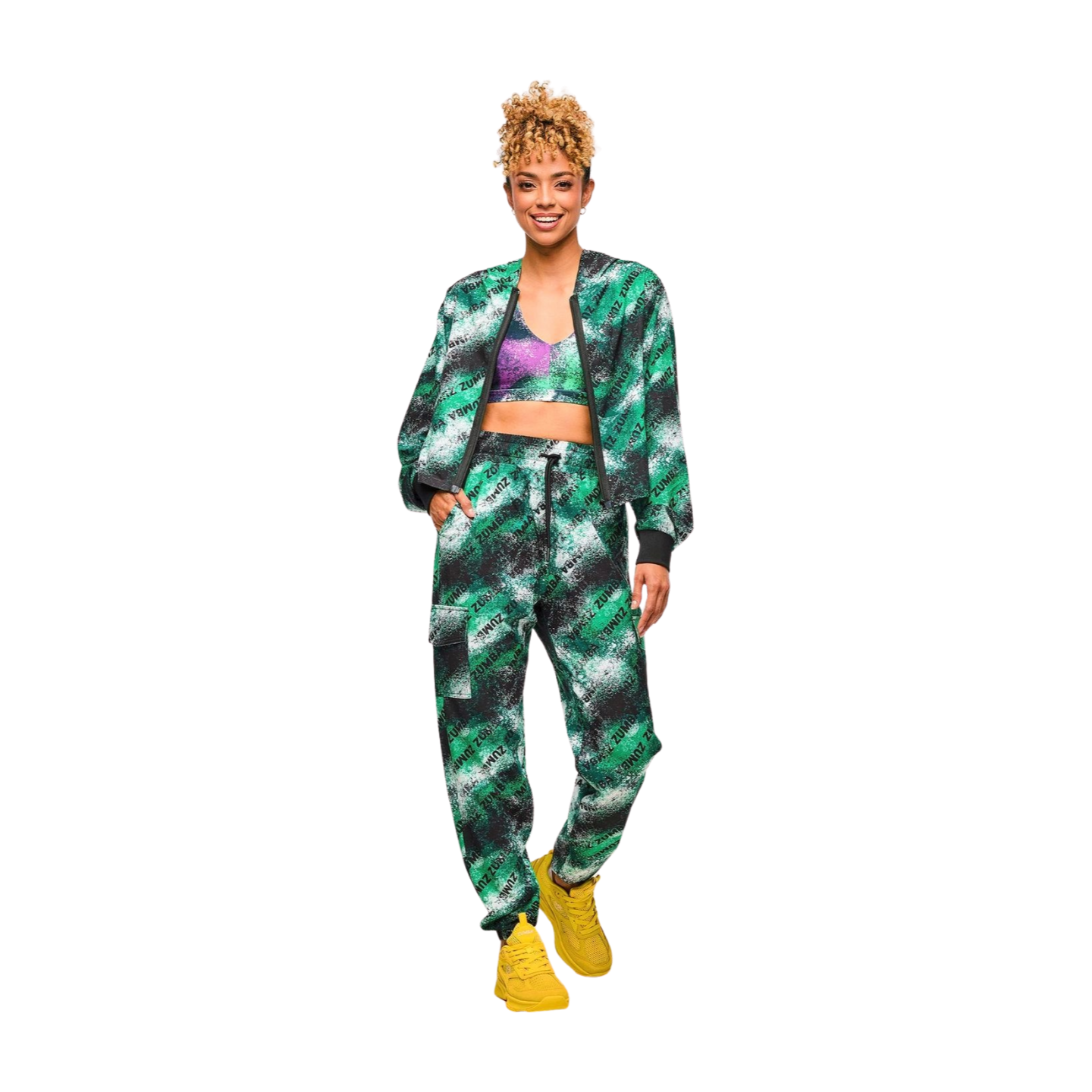 Apres Zumba Crop Woven Zip-Up Hoodie (Pre-Order)