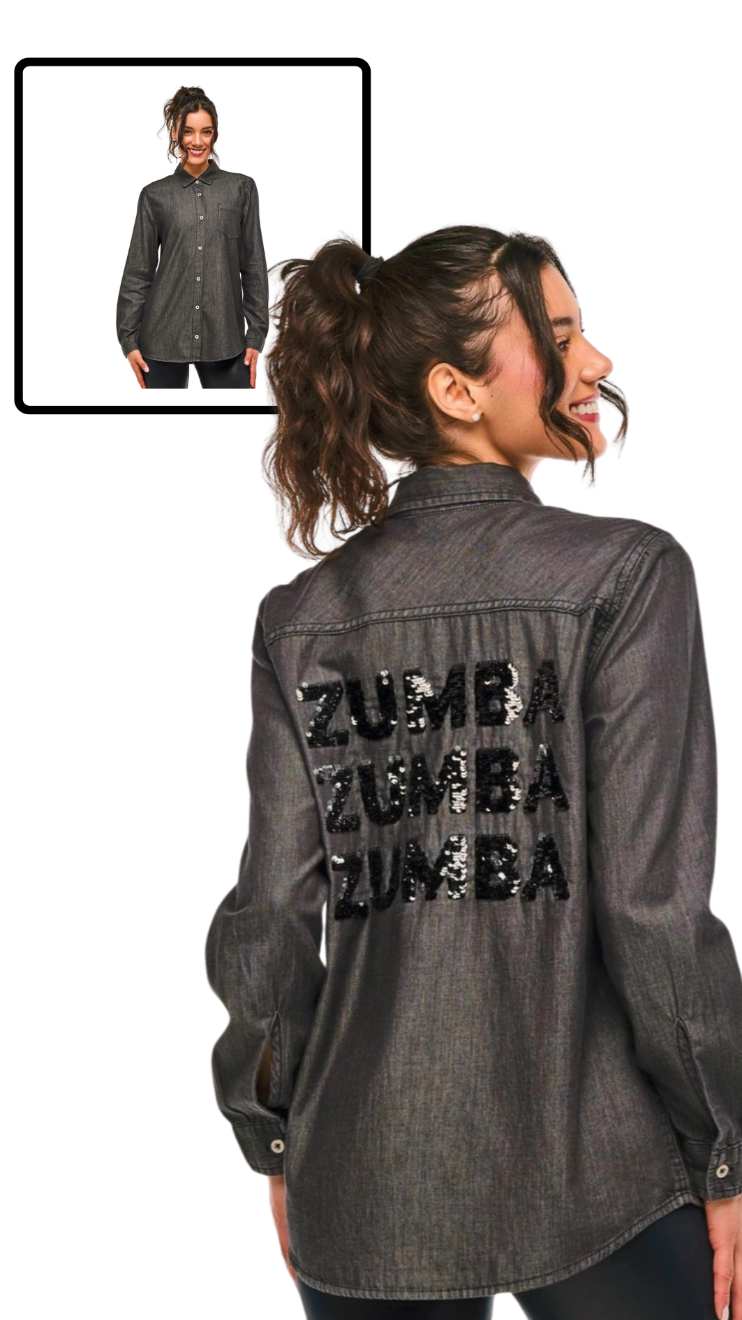 Zumba Sparkle Button Down