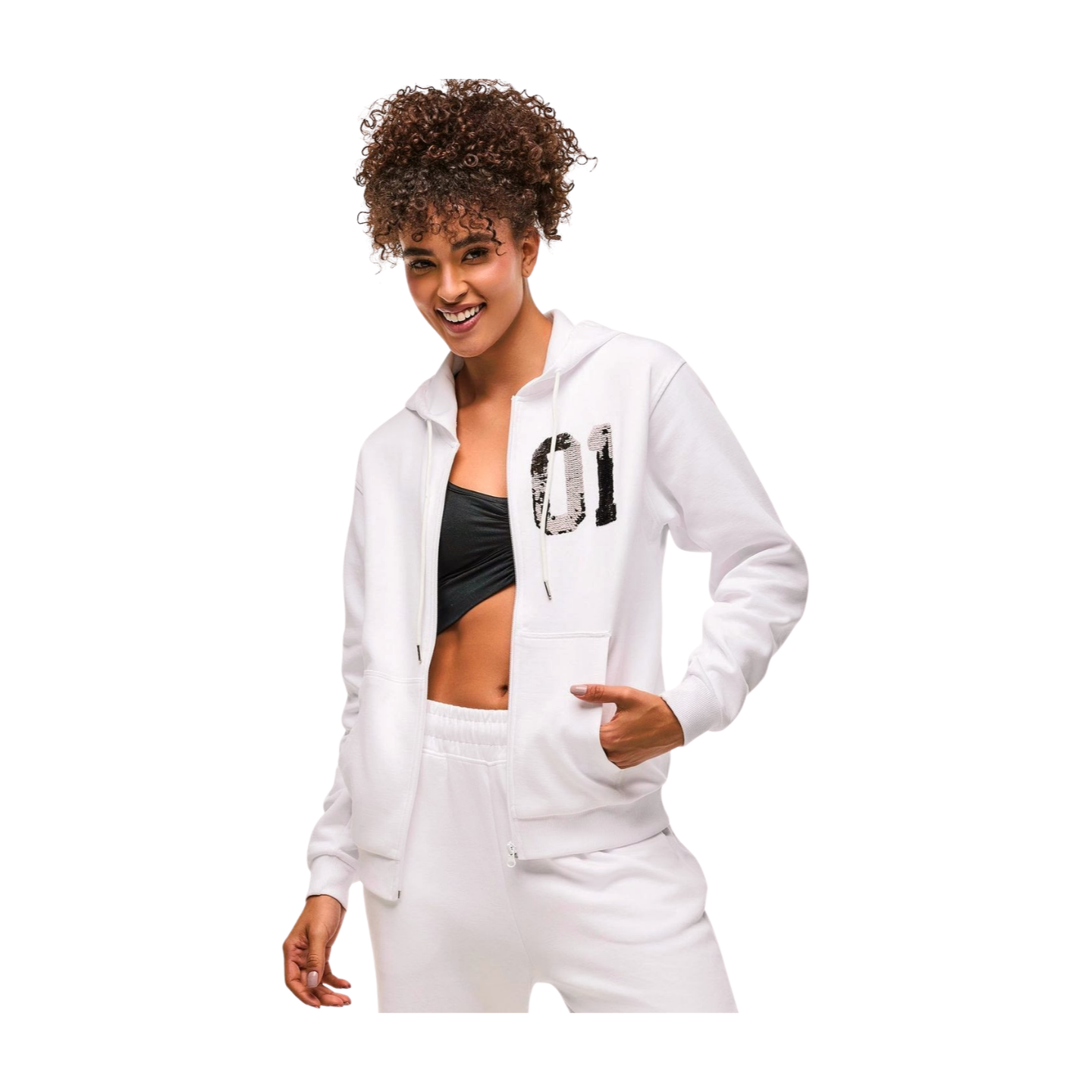 Zumba Sparkle Oversized Zip-Up Hoodie