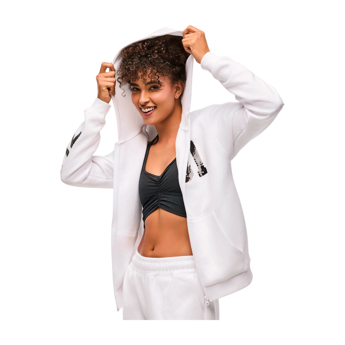 Zumba Sparkle Oversized Zip-Up Hoodie