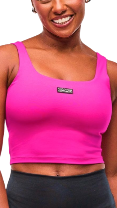 Sizzlin' Square Neck Crop Tank With Shelf Bra
