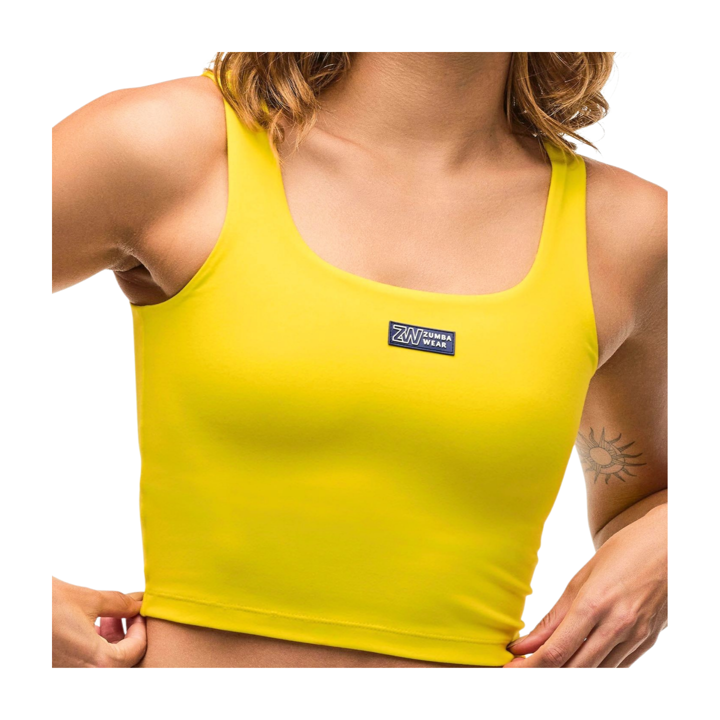 Sizzlin' Square Neck Crop Tank With Shelf Bra