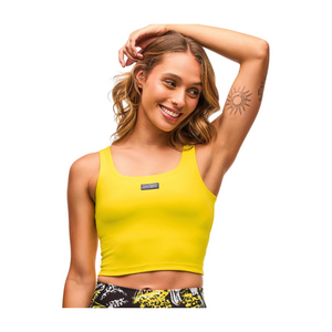 Sizzlin' Square Neck Crop Tank With Shelf Bra