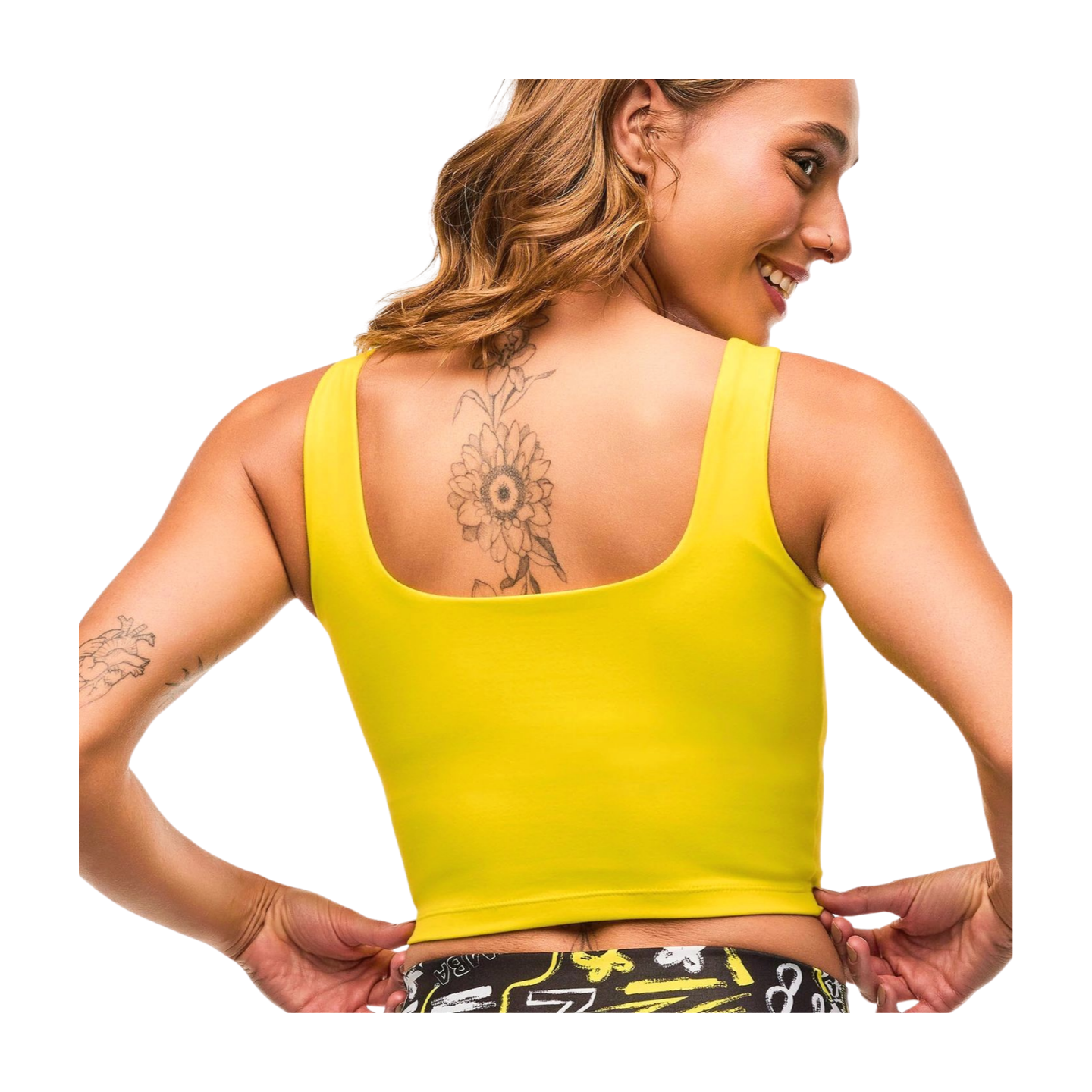 Sizzlin' Square Neck Crop Tank With Shelf Bra