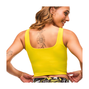 Sizzlin' Square Neck Crop Tank With Shelf Bra