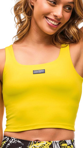 Sizzlin' Square Neck Crop Tank With Shelf Bra