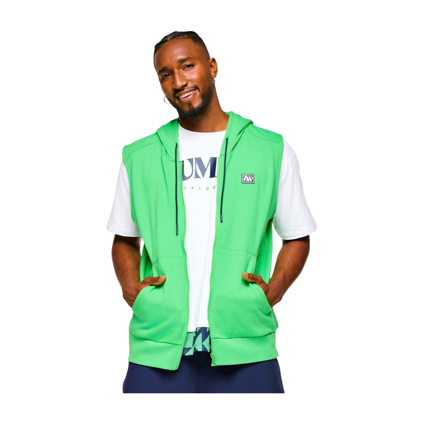 Zumba Out Loud Men's Sleeveless Zip Up Hoodie (Special Order)