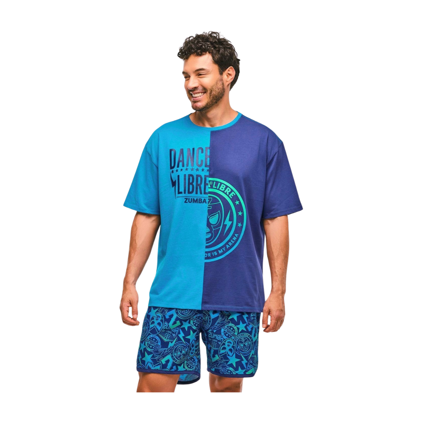 Zumba Libre Men's Oversized Two-Tone Crew Neck Tee (Pre-Order)