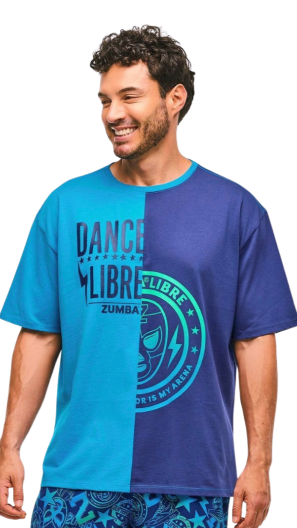 Zumba Libre Men's Oversized Two-Tone Crew Neck Tee (Pre-Order)