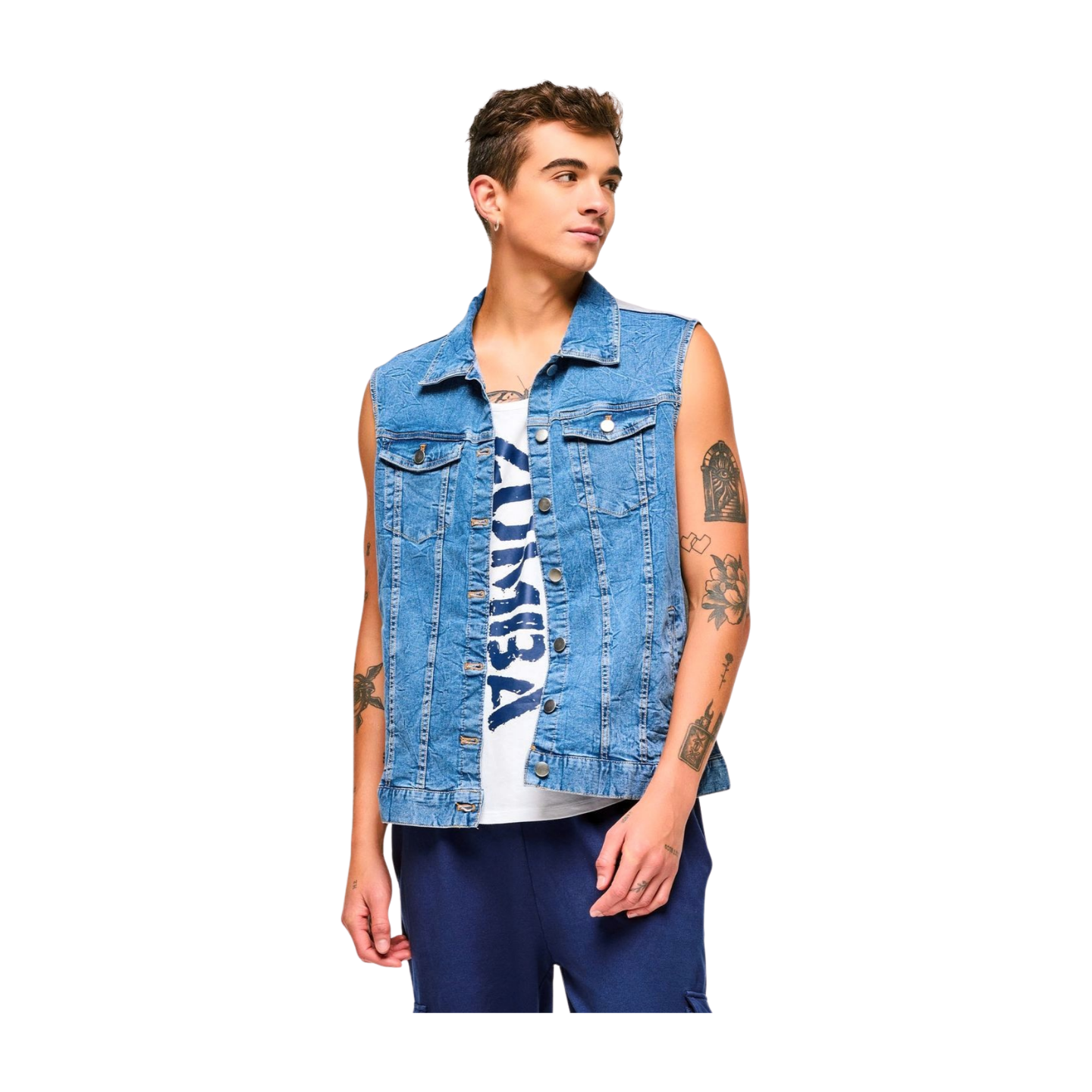 Blue Jean Long Denim Vest