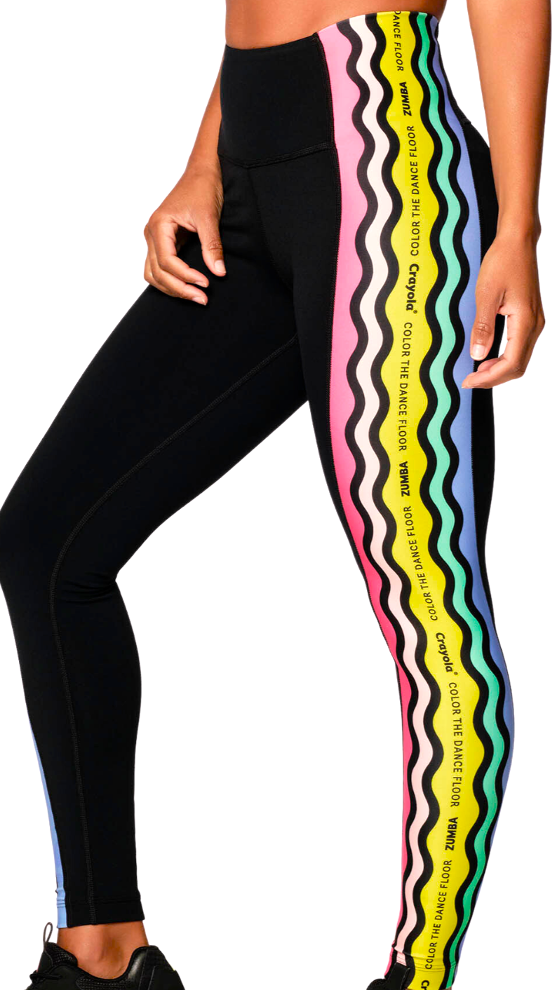 Zumba X Crayola Dance Outside The Lines High Waisted Ankle Leggings