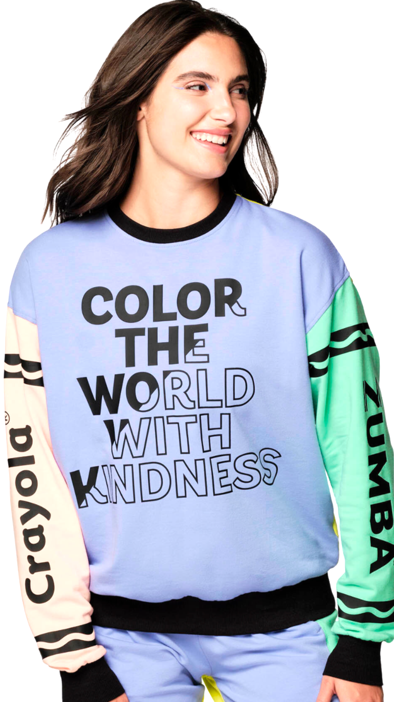 Zumba X Crayola Colour With Kindness Sweatshirt Special Order