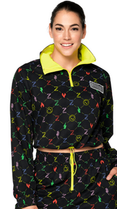 Zumba Happy High Neck Crop Pullover (Special Order)