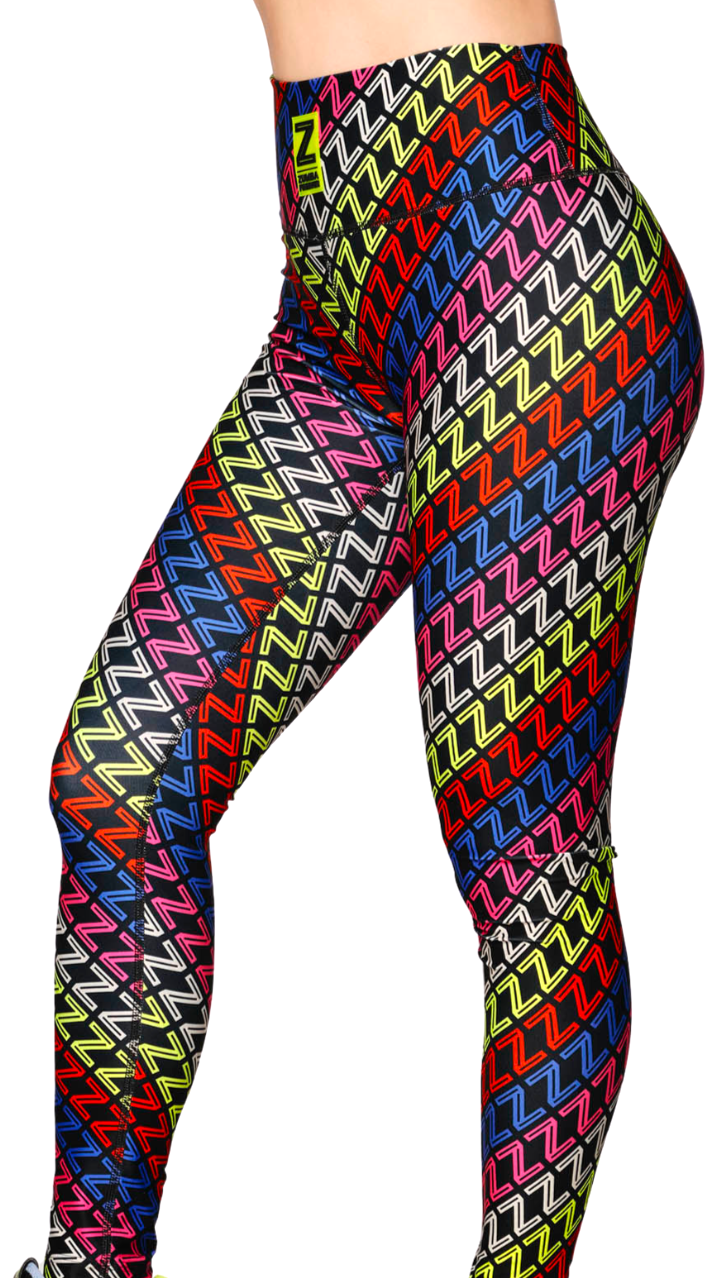 Zumba Forever Multicolour High Waisted Ankle Leggings (Special Order)