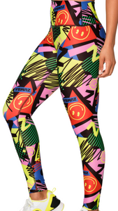 Zumba Happy And Fun High Waisted Ankle Leggings(Special Order)
