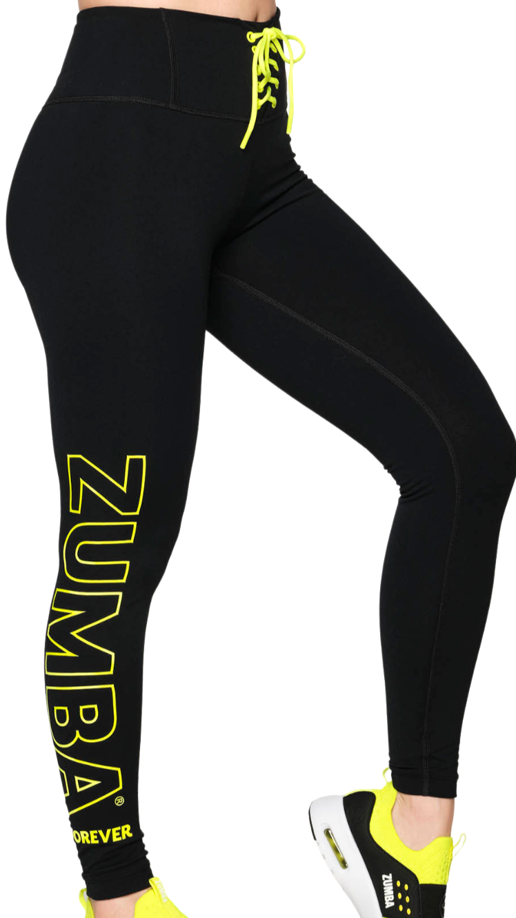 Zumba Forever Laced Up High Waisted Ankle Leggings (Special Order