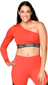 Zumba All Day One Shoulder Crop Top (Special Order)