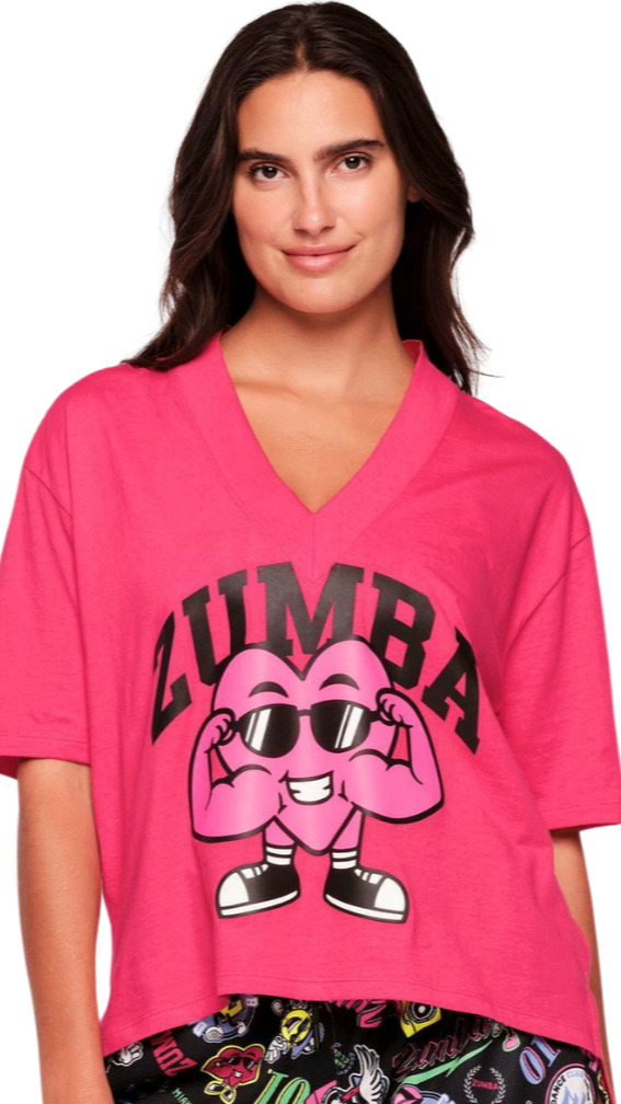 Zumba Graphic V-Neck Top