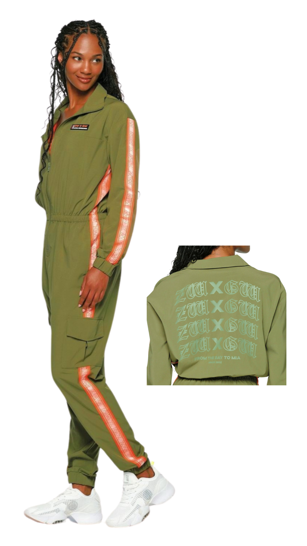 ZW X GW Mock Neck Woven Cargo Jumpsuit (Special Order)