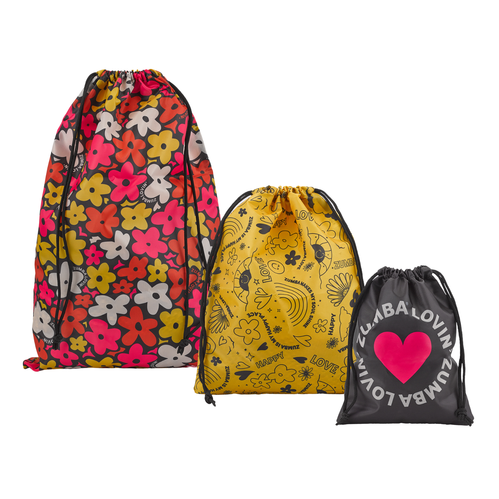 You In Bloom Zumba Drawstring Bags 3PK (Special Order)