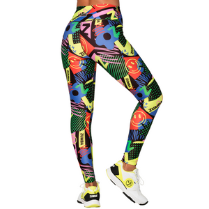 Zumba Happy And Fun High Waisted Ankle Leggings(Special Order)